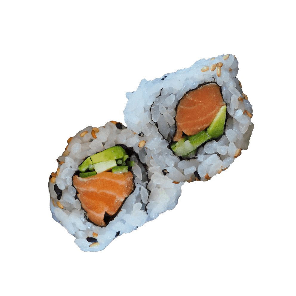 2 salmon sushi rolls