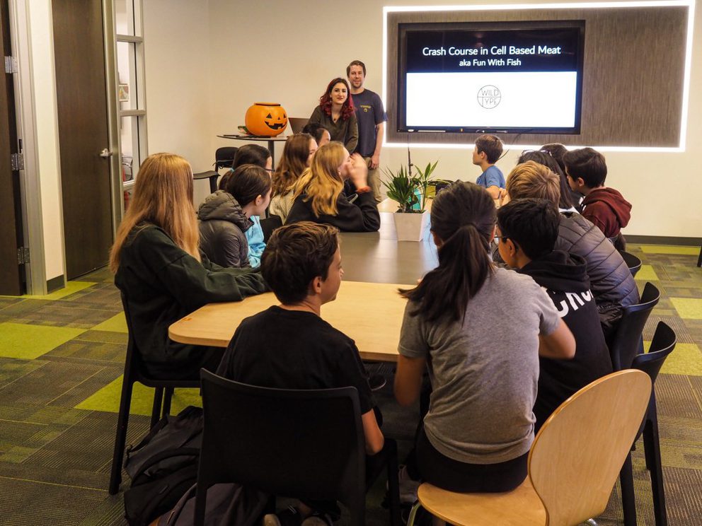 School class watching a presentation